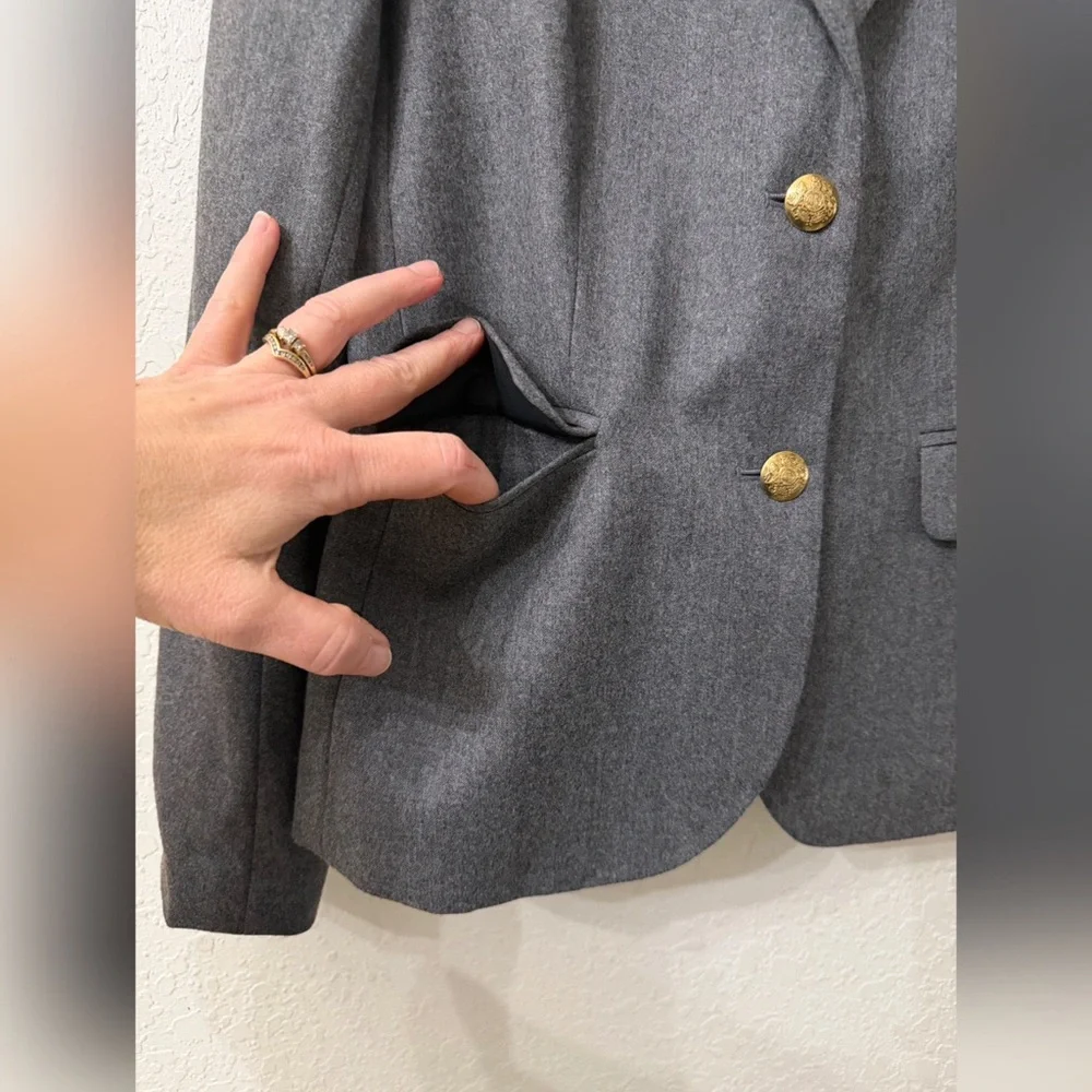 J. Crew Gray Women's Wool Blazer - 2